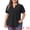 Black, variant on DARING DIVA Women's Plus V Neck Puff Sleeve Tops Blouse 1X Black