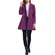 thumbnail image 2 of Abrigo largo de invierno INSPIRE CHIC para mujer, con solapa y doble botonadura, color púrpura oscuro, talla S, 2 of 6