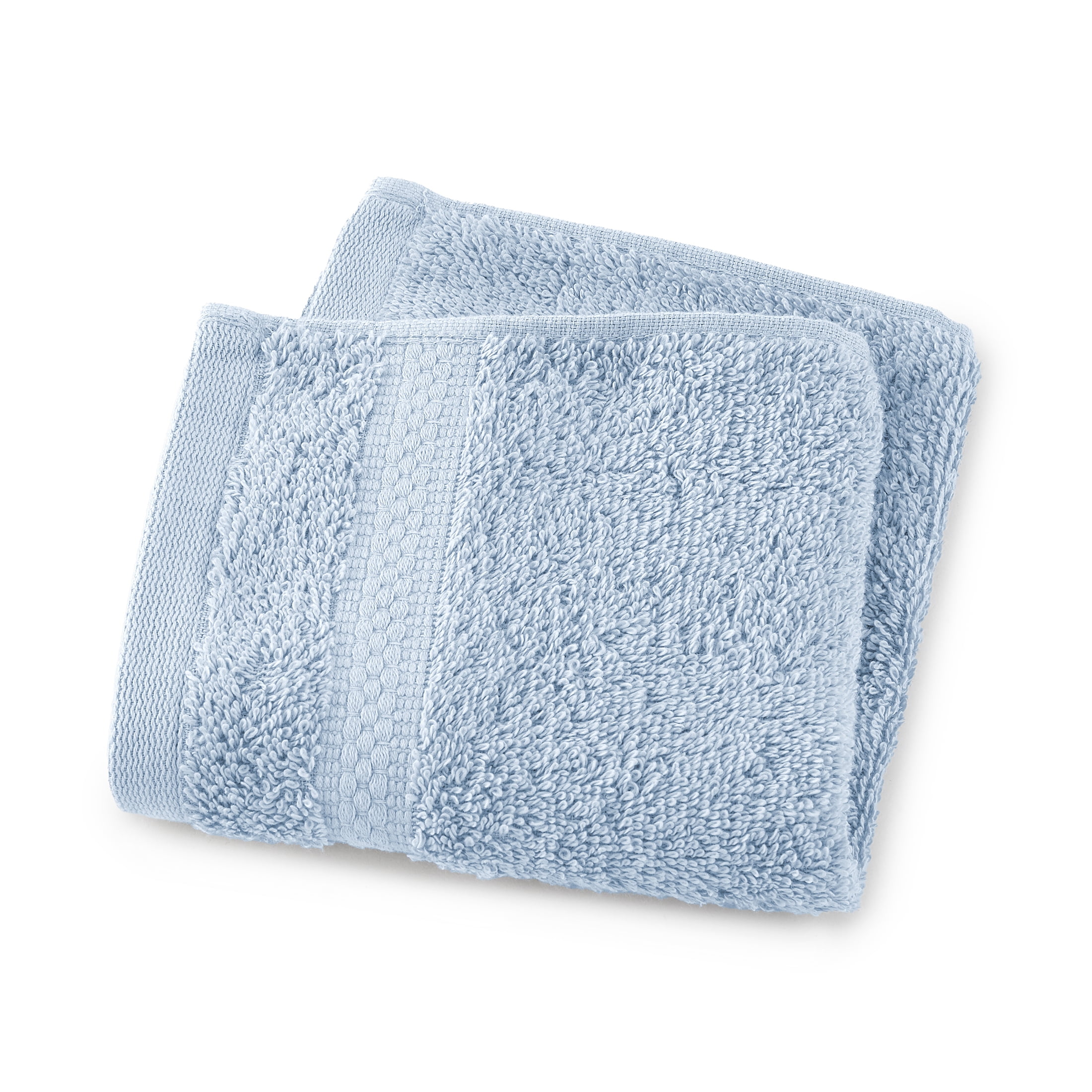 Mainstays Supersoft 100% Cotton 8-Piece Fade Resistant Towel Set, Placid Blue