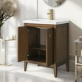 thumbnail image 5 of Vanity Art 24" Double Door Bathroom Vanity with Sink, Freestanding Storage Cabinet with Ceramic Top, and Removable Shelve, 5 of 9
