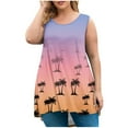 thumbnail image 2 of Wzzjkit Débardeurs pour Femmes Mode Col Rond Imprimé T-shirt Sans Manches Ample Blouse Débardeur, 2 of 5