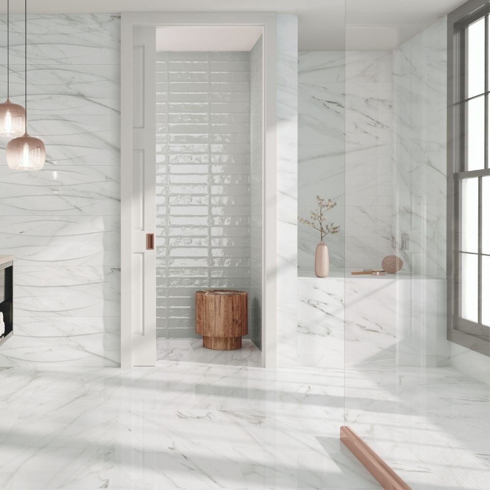 The Tile Life Belus White 24" x 48" Porcelain Floor and Wall Tile, 2 Piece (15.49 Sq. ft.)
