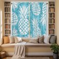 thumbnail image 3 of Blue White Pineapple Kitchen Curtains 63 Inch Length, Tropical Summer Botanical Fruits Tiers Curtains for Living Room Berdoom Bathroom, Light Filtering Drapes Window Treatment 2 Panels 42"Wx63"L, 3 of 9