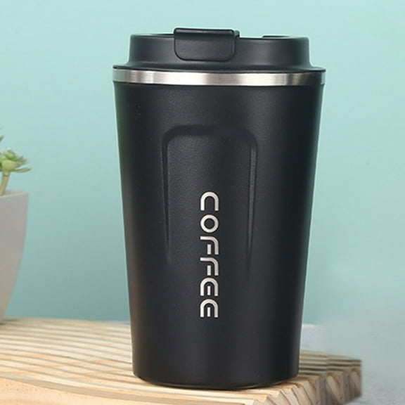 Huayishang Water Bottle Stainless Steel Coffee Cup Vacuum Insulation Cup Creative Outdoor Leisure Car Water Cup, Kitchen Essentials Clearance Sale Black