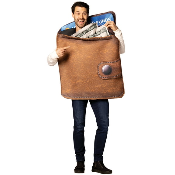 Rasta Imposta Men's Brown Wallet Halloween Costume, Men and Women's, Brown, Adult One Size, R7812-OS