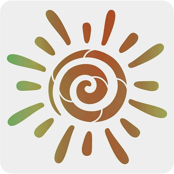 1pc Sun Stencil Template 12"x12" Large Sun Painting Stencil Reusable DIY Art and Craft Stencil for Painting on Wood (White Square)