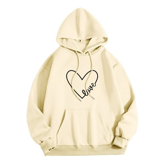 Juniors Teen Girls Graphic Print Long Sleeve Solid Color hoodie Cozy Running Sweatshirt College Back To School Lightweight Hoodie on Sale