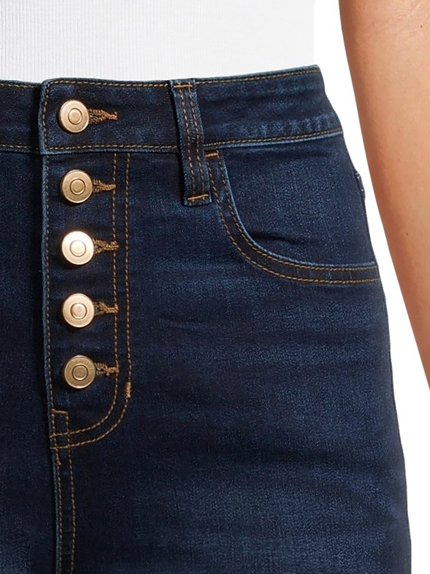 No Boundaries Juniors Button Fly Skinny Jeans, 29" Inseam, Sizes 1-21