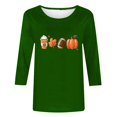 thumbnail image 4 of KIHOUT Hauts en Liquidation, Chemises à Manches 3/4 pour Femmes Blouse Imprimée Graphique d'Automne Col Rond T-shirts Décontractés Amples Chandails en Molleton Blouse, 4 of 4