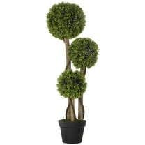 Resenkos 35.5" Artificial Ball Boxwood Topiary Tree Fake Plant in Pot for Indoor Outdoor Living Room Decoration Light Green