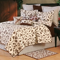 Seraphina Brown Floral Full/Queen 3 Piece Quilt Set