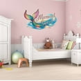 thumbnail image 2 of Mermaid Squad Cute Sparkling Colorful Mermaid Tail Girly Wall Art Sticker Designs Vinyl Stickers For Home House Walls Rooms Windows Bedroom Decoration Size (12x12 inch), 2 of 3