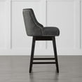 thumbnail image 4 of CHITA 26 inch Swivel Upholstered Counter Height Bar Stools with Full Back Set of 2,Fabric in Midnight, 4 of 9