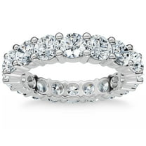 Pompeii 3Ct Diamond Eternity Wedding Ring Lab Grown Diamonds 14k White Gold (F,VS/SI)