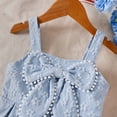 thumbnail image 4 of gdxvjhbj Robes Filles Robe Fille Tout-Petits Lin à Volants Dos Nu Sans Manches Enfants Décontractée Fête Robes 2T 3T (Bleu,2-3 Ans), 4 of 7