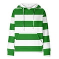 thumbnail image 5 of Scyoekwg Hoodies for Women Drawstring Hooded Sweatshirts with Pocket Striped Tops for Women Trendy Loose Long Sleeve Dressy Casual Blouse Pullover (Green,L), 5 of 6