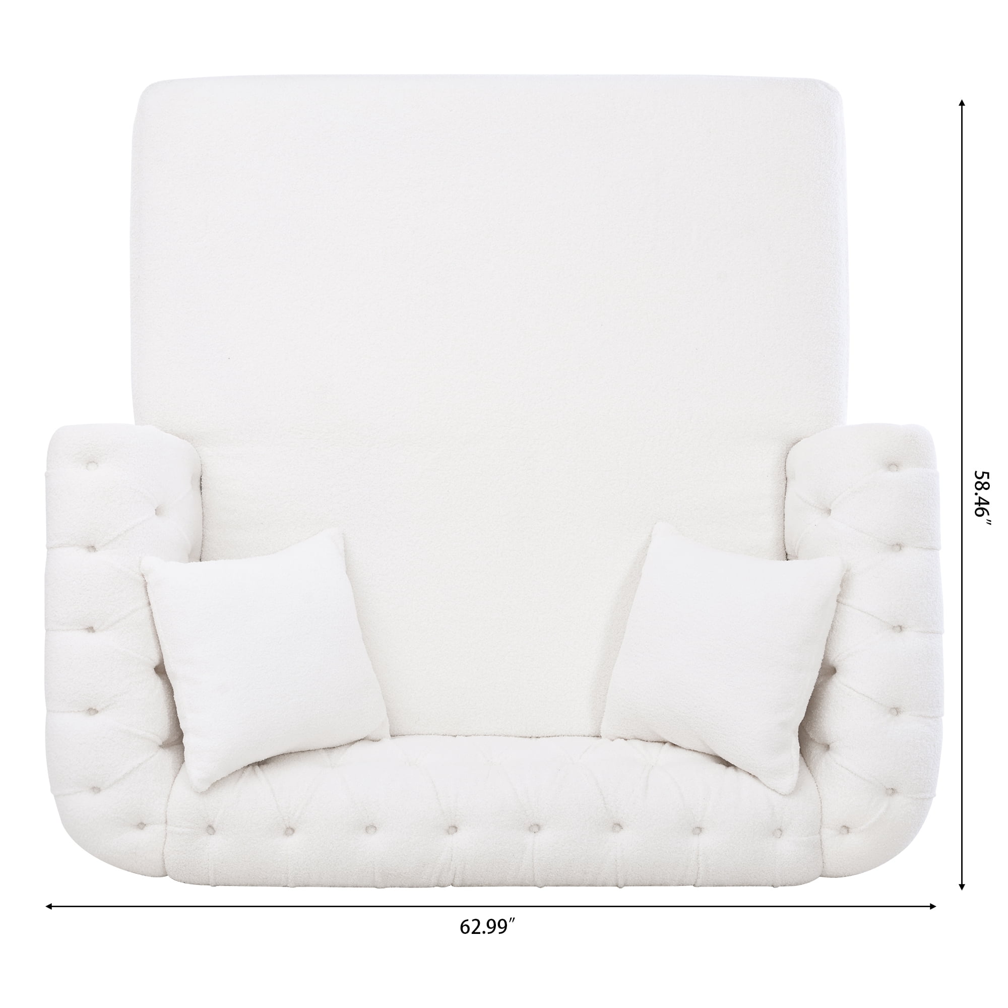 Chesterfield Sofa Chaise Lounge, Polyester Tufted Couch Loveseat With Nailhead Trim and Rolled Arms For Living Room Office Apartment