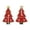 A, variant on Christmas Wooden Tree Tabletop Decoration, 2-Piece Interlocking Red Snowflake Ornament for Mantel Shelf Holiday Decor, 5.82 in