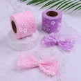thumbnail image 4 of suxuMhao Daisy Print Tulle Mesh Ribbon Sheer Floral Tulle Ribbon for Crafts DIY Hair Accessory Ribbon Thin Ribbon for Bouquet 3.15in×10yd Ribbon 2 Rolls (5 Yards Per Roll), Gray, 4 of 4