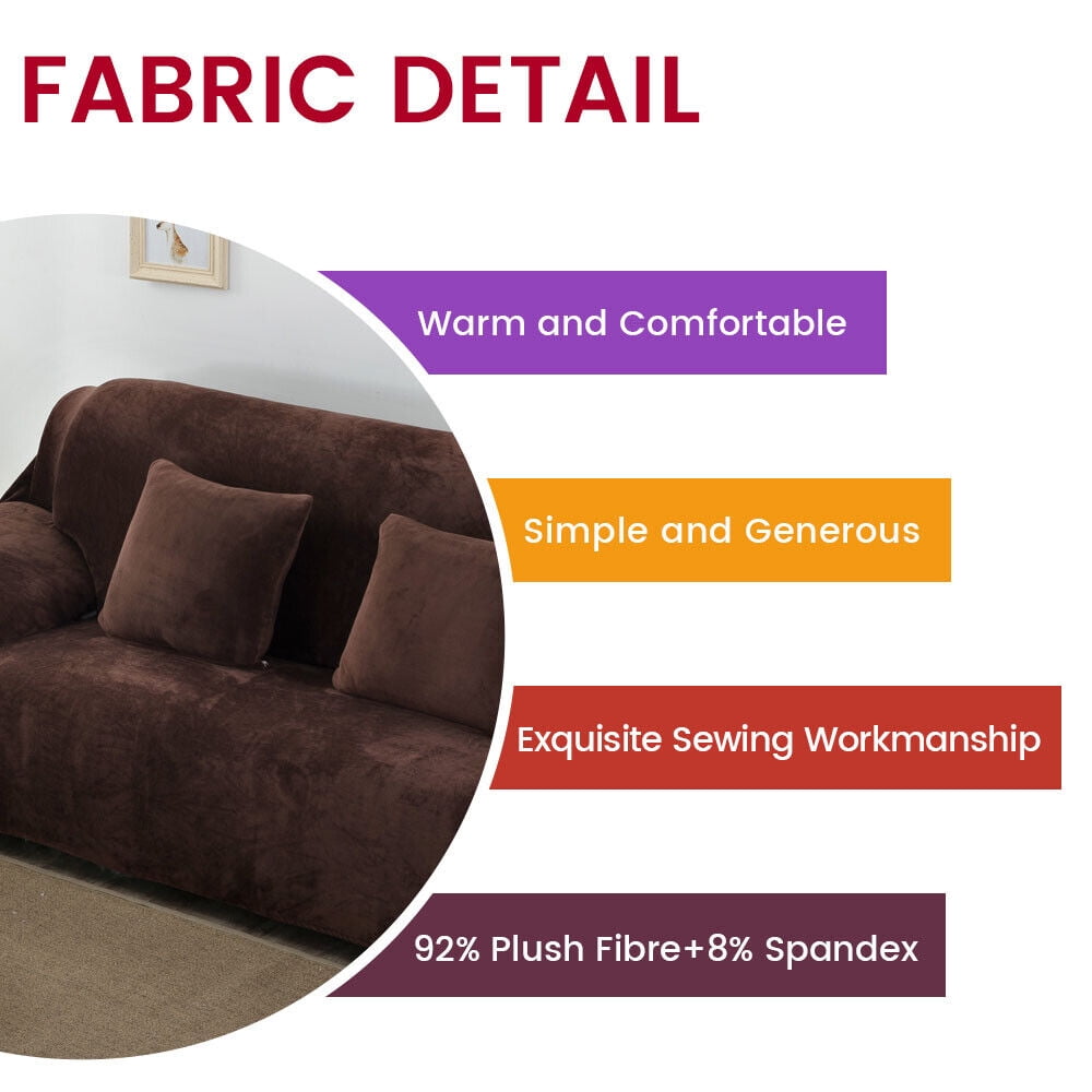 CJC 1/2/3/4 Seater Couch Sofa Slipcover Protector Velvet Stretch Plush Thick Sofa Covers