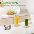 thumbnail image 6 of Yayeee 6 PCS Drink Coasters with Holder Set Woven Absorbent Round Tabletop Hot Pad, Red Watermelon, 6 of 7