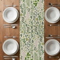 thumbnail image 6 of Green Leaves Table Runner - 48 Inch Long, Kitchen Dining Table Runner Dresser Scarves, Elegant Pastoral Summer Botanical Rustic Farmhouse Decor for Coffee Tables Wedding Party Banquet, 6 of 8