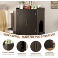 thumbnail image 5 of VEANERWOOD 33.5"H Hidden Cat Litter Box Enclosure Furniture Multi-Functional Cat Litter Box Washroom with Removable Dividers for Bedrooms, Living Room, Hallway, 5 of 8
