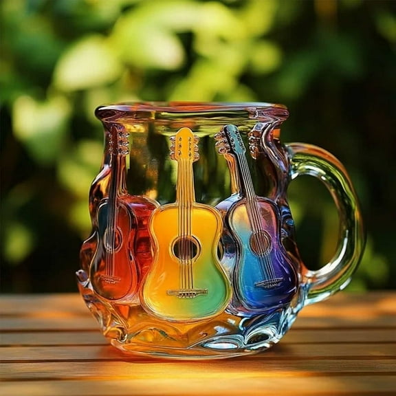 Clearance Itemsļ¼ Guitar Art Mug Guitar Coffee Cup With Artistic Atmosphere Novelty Cool Painted Music Mug For Music Lovers