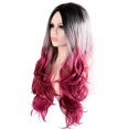 thumbnail image 4 of Perruque Dégradée Blanche Rose Grande Vague Cheveux Longs Mode Perruque Style Coiffe, 4 of 5