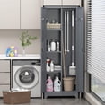 thumbnail image 6 of 65" Heavy-Duty Metal Garage Storage Cabinet, Lockable Broom Closet with Pegboard & Adjustable Shelves, Ideal for Laundry Room, Workshop & Cleaning Supply Organization, 6 of 9