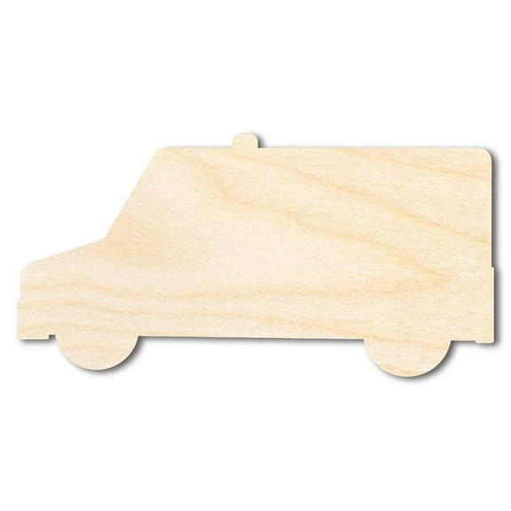 Unfinished Cartoon Ambulance Shape | DIY Craft Cutout | up to 46" DIY 3" / 1/4"