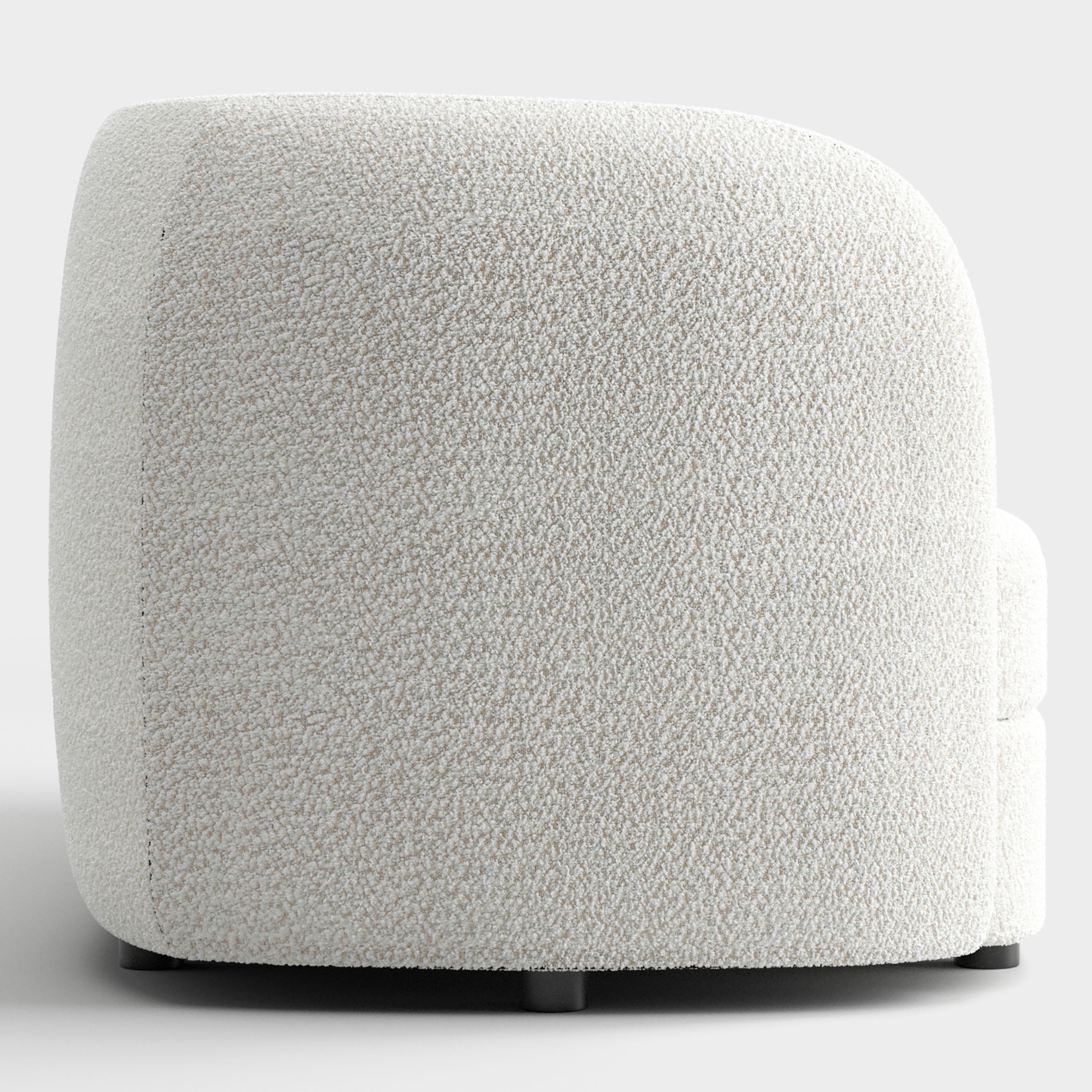 Furniture of America Sonya Tuxedo Style Upholstered Boucle Fabric White Loveseat