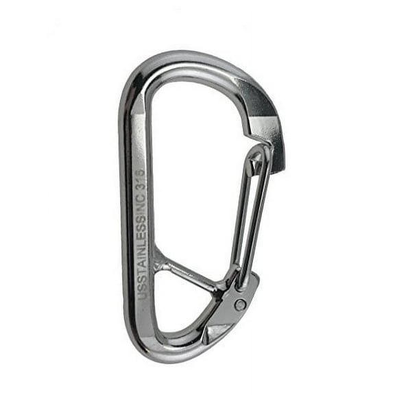 US STAINLESS Stainless Steel 316 Spring Hook Carabiner 3/8" (10mm) Marine Grade Safety Clip Forged