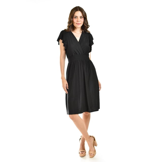 Vestido manga con volantes Roman Fashion /Juvenil, 8867-SO (Negro) negro G