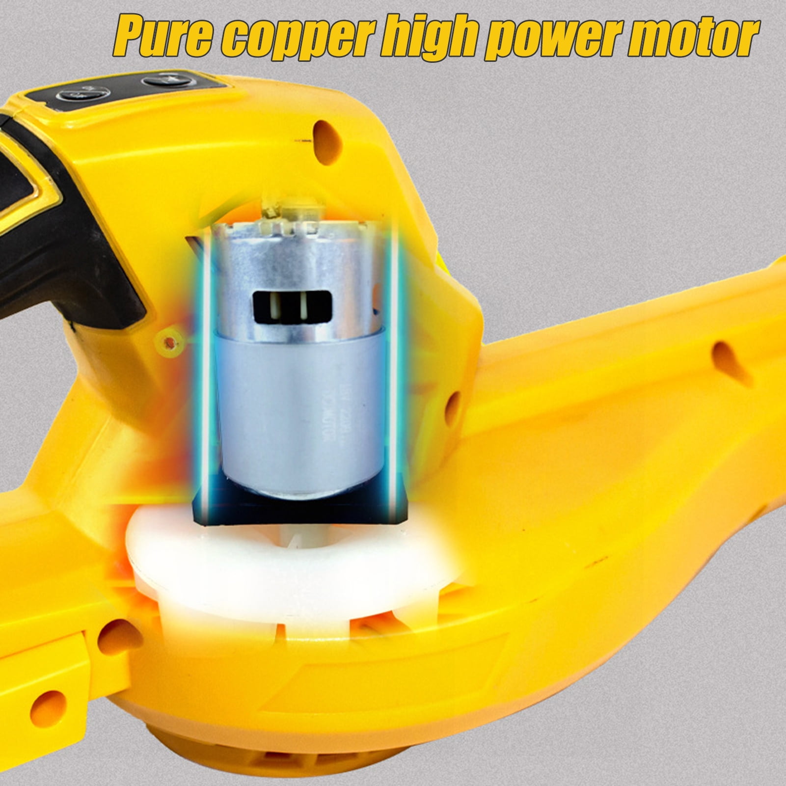 Xssm Leaf Blower Cordless Handheld Lightweight Blower,170cfm 135mph Powerful Motor High Speed Lightweight Ergonomic Handheld Small Leaf (Yellow)