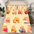 thumbnail image 2 of Homewish Kawaii Brown Capybara 3pcs Twin Sheet Sets for Boys Girls,Dreamy Princess Twin Fitted Sheet,Cartoon Cute Animal Breathable Flat Sheet,Lightweight Room Decor, 2 of 7