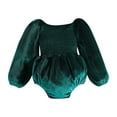 thumbnail image 1 of TopLLC Combinaison pour Fille Ma Première Robe de Noël en Velours Smocké Robe d'Automne Hiver Robe de Noël Robe d'Anniversaire Combinaisons, 1 of 5