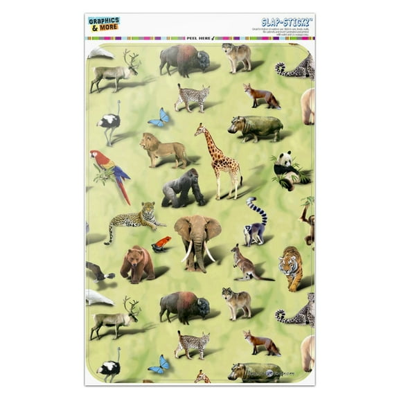 Land Animals Gorilla Lion Fox Giraffe Pattern Home Business Office Sign