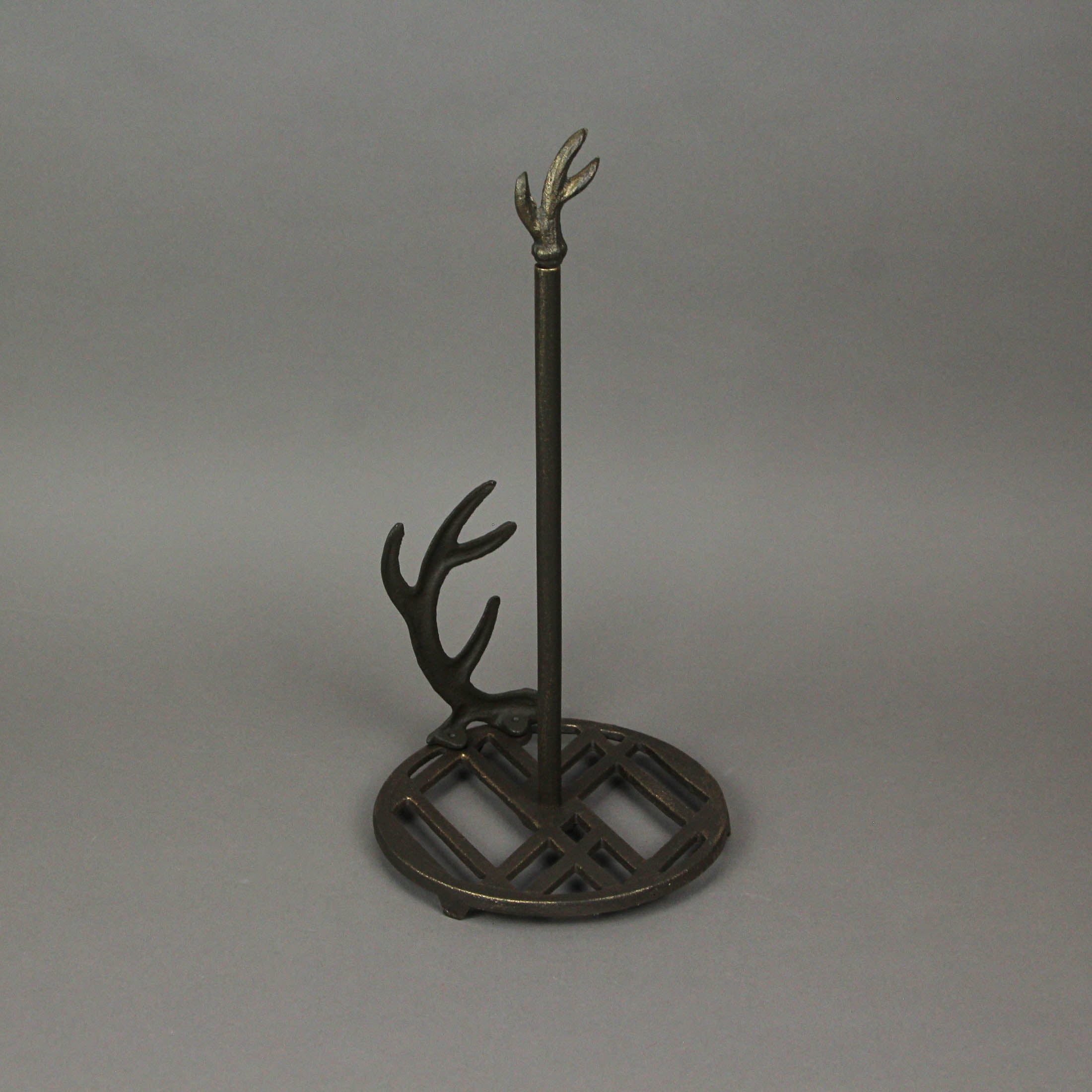 Zeckos Brown Cast Iron Antler Paper Towel Holder Kitchen Decor