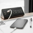 thumbnail image 3 of Two Desk Edge Mount Power Outlets with USB Charge Ports,Fast USB Charging, 3 US power sockets with 4 USB charge ports, 3 of 5