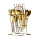 thumbnail image 2 of Juego de cubiertos de acero inoxidable para colgar cubiertos, utensilios para servir de acero inoxidable oro blanco, 2 of 9