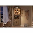 thumbnail image 6 of Huisuilinss 67" Tall Corner Cabinet with LED Lights, Farmhouse Corner Cabinet with Doors and 5 Shelves, 5-Tier Bathroom Cabinet,Corner Storage Cabinet For Living Room, Dining Room, 6 of 8