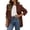 Brown, variant on Daiosportswear Blazers for Women Business Casual Button Down Suit Solid Long Sleeve Jackets White