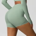 thumbnail image 2 of Womens Yoga Shorts Women's Comfortable Sports Pants Fitness Shorts High Waisted And Breathable Tight Pants Drying Yoga Pants,Green L, 2 of 10