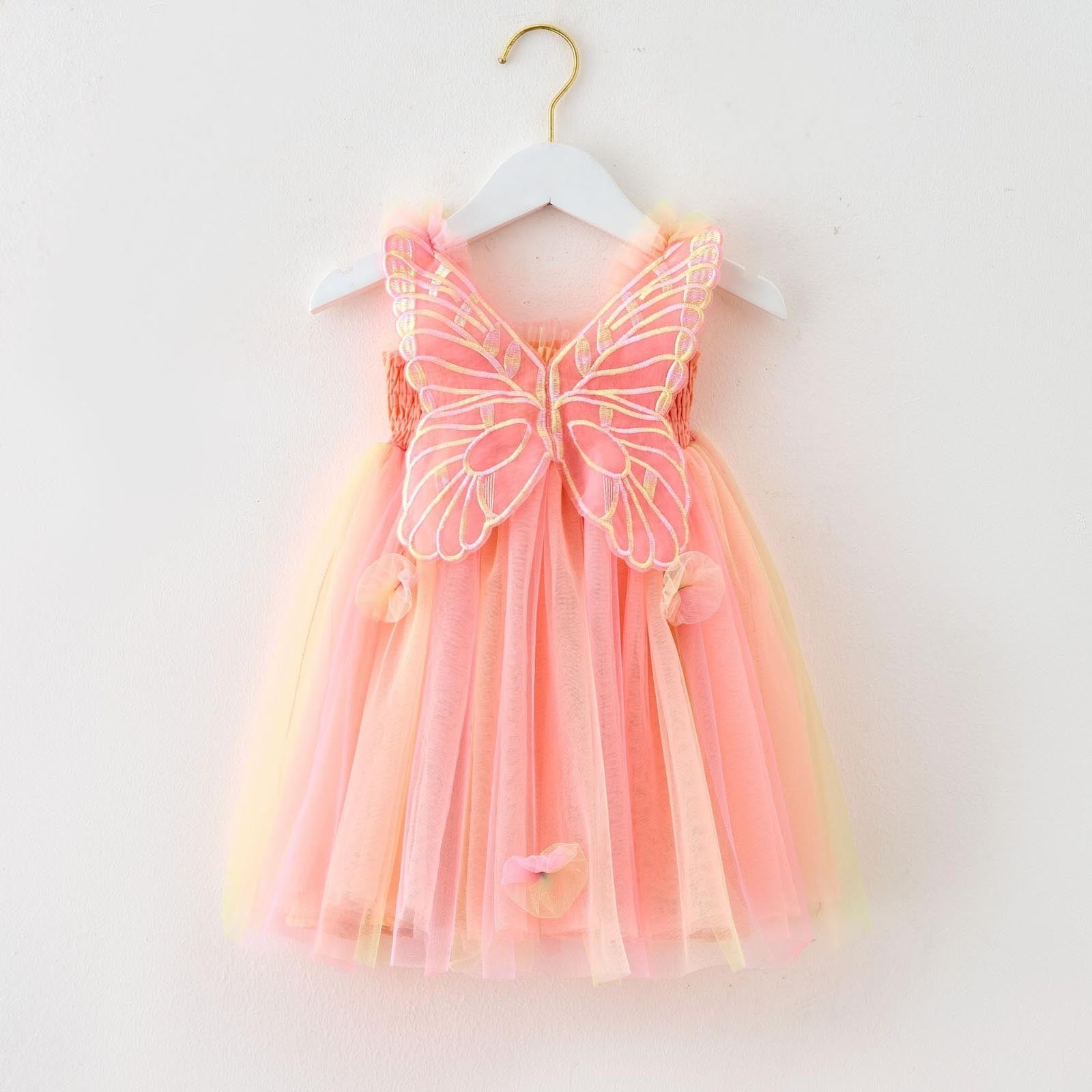 aDJFDGT Girls Dresses Black and Gold Toddler Girls Sleeveless with Wing Tie Dye Rainbow Holiday Party Dress Dance Party Dresses Clothes Walmart