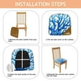 thumbnail image 4 of Coastal Coral Seat Covers for Dining Room Chairs Set Of 4,Stretch Printed Washable Chair Seat Cover with Elastic Ties and Button,Removable Waterproof Couch Cushion Covers, 4 of 6