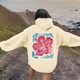 thumbnail image 2 of Arlun Womens Cute Pink Flower Hoodies Preppy Hawaiian Graphic Long Sleeve Drawstring Sweatshirts Y2k Loose Comfort Casual Fall Winter Pullover Tops with Pocket 1-Beige XL, 2 of 6