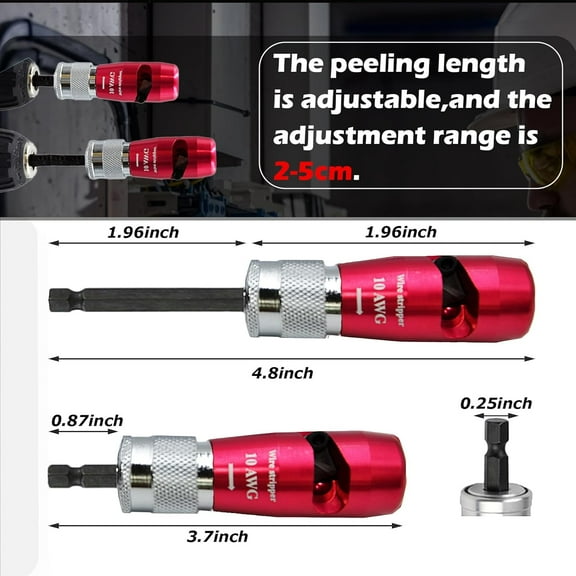 Professional Wire Stripper for Drill, In 1 Electrician Tool Kit with Wire Nut Twister