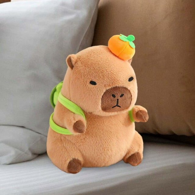 Carpincho de peluche de juguete, lindo de peluche, suave, cómodo, realista, muñeco de de felpa para adultos, familia, niños y niñas naranja marrón claro