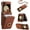 Brown, variant on REQO Phone Case for Samsung Galaxy Z Flip 5 5G 2023 Wallet Cell Cover with Crossbody Strap Ring Stand RFID Credit Card Holder Leather Accessories ZFlip5 Z5 G Flip5 5Z Women Men Girls Rose Gold